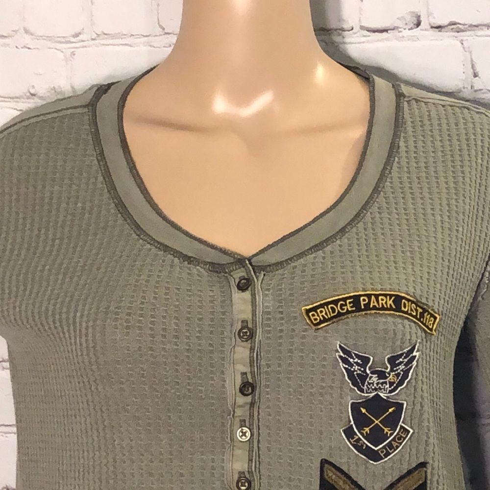 Free People Park Staff Shirt Military Styling Has Been Altered XS - Picture 3 of 9